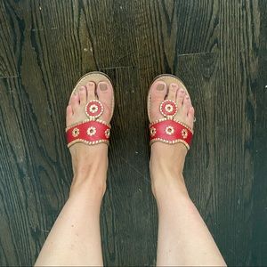 Jack Rogers size 10 - Women’s Red and Gold Sandal